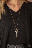 Paparazzi The Key to Moms Heart - Gold Necklace and Matching earrings