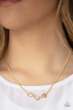 Paparazzi Love Eternally - Gold Infinity Heart Necklace with matching Earrings