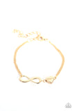 Paparazzi Purest Love - Gold Infinity Heart Bracelet