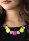 Paparazzi Royal Crest - Yellow Necklace - The Jewelry Box Collection 