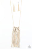 Paparazzi Macrame Mantra - White Necklace Convention 2020 - The Jewelry Box Collection 