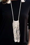 Paparazzi Macrame Mantra - White Necklace Convention 2020 - The Jewelry Box Collection 