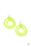 Paparazzi Show Your True NEONS - Yellow Earring - The Jewelry Box Collection 