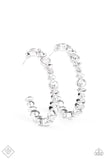 Paparazzi   Can I Have Your Attention? - White  Hoop earring September Fashion fix - The Jewelry Box Collection 