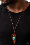 Paparazzi Hold Your ARROWHEAD Up High - Blue Urban Necklace - The Jewelry Box Collection 