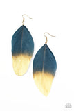 Paparazzi Fleek Feathers - Blue Earrings - The Jewelry Box Collection 