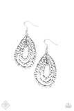 Paparazzi Earring ~ Metallic Meltdown - Silver - Fashion Fix Sept 2020 - The Jewelry Box Collection 