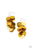Paparazzi Now You SEQUIN It - Gold Earrings - The Jewelry Box Collection 