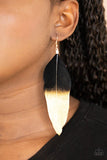 Paparazzi Fleek Feathers - Black Earrings - The Jewelry Box Collection 