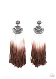 Paparazzi Earrings DIP It Up - Brown Tassels