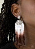 Paparazzi Earrings DIP It Up - Brown Tassels