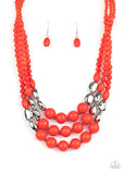 Paparazzi Flamingo Flamboyance - Red Necklace - The Jewelry Box Collection 