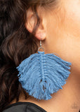 Paparazzi Macrame Mamba - Blue Earrings - The Jewelry Box Collection 
