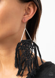 Paparazzi Modern Day Macrame - Black Earring