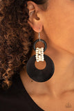 Paparazzi Beach Day Drama - Black Earring - The Jewelry Box Collection 