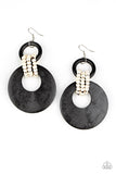 Paparazzi Beach Day Drama - Black Earring - The Jewelry Box Collection 