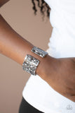 Paparazzi Haute Hustle - Silver Acrylic Cuff Bracelet - The Jewelry Box Collection 