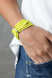 Paparazzi Thank Me LAYER - Yellow Bracelet - The Jewelry Box Collection 