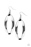 Paparazzi OVAL My Head - Black Earring - The Jewelry Box Collection 