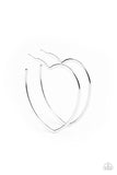 Paparazzi Heartbreaker Hustle - Silver Hoop Earring - The Jewelry Box Collection 