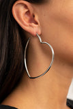 Paparazzi Heartbreaker Hustle - Silver Hoop Earring - The Jewelry Box Collection 
