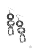 Paparazzi Prehistoric Prowl - Black Earring - The Jewelry Box Collection 