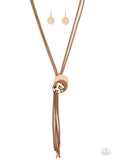 Paparazzi I'm FELINE Good: Brown Necklace - November 2020 Life Of The Party Exclusive - The Jewelry Box Collection 