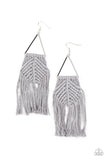 Paparazzi Macrame Jungle - Silver Tassel Earring