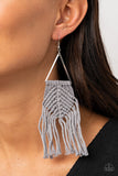 Paparazzi Macrame Jungle - Silver Tassel Earring