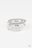 Paparazzi Layered Luster - White Bracelet - The Jewelry Box Collection 