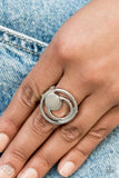 Paparazzi Edgy Eclipse - Silver Ring Fashion Fix October 2020 - The Jewelry Box Collection 