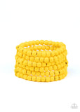 Paparazzi Diving in Maldives - Yellow Bracelet - The Jewelry Box Collection 