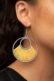 Paparazzi Really High-Strung - Yellow Earring - The Jewelry Box Collection 