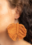 Paparazzi Macrame Mamba - Brown Earring - The Jewelry Box Collection 