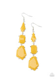 Paparazzi Geo Getaway - Yellow Earring - The Jewelry Box Collection 
