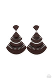 Paparazzi Oriental Oasis - Brown Wood Earring