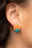 Paparazzi Post Earrings As Happy As Can BEAD - Orange