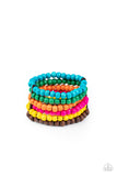Paparazzi Diving in Maldives - Multi Wood Bracelets