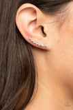 Paparazzi New Age Nebula - White Ear Crawler Earrings - The Jewelry Box Collection 