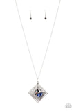 Paparazzi Timelessly Tilted - Blue Necklace - The Jewelry Box Collection 