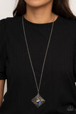 Paparazzi Timelessly Tilted - Blue Necklace - The Jewelry Box Collection 