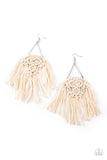 Paprazzi Modern Day Macrame - White Earrings