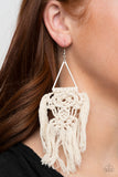 Paprazzi Modern Day Macrame - White Earrings