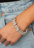 Paparazzi Fiercely Fragmented - White Bracelet - The Jewelry Box Collection 