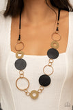 Paparazzi Necklace Sooner or LEATHER - Black