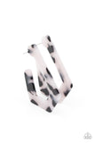 Paparazzi Flat Out Fearless - White Hoop Earring - The Jewelry Box Collection 