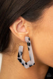 Paparazzi Flat Out Fearless - White Hoop Earring - The Jewelry Box Collection 