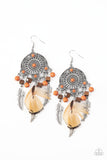 Paparazzi Desert Plains - Orange Earrings