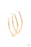 Paparazzi Point-Blank Beautiful - Gold Hoop Earring - The Jewelry Box Collection 