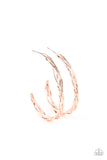 Paparazzi Twisted Tango - Rose Gold Hoop Earring